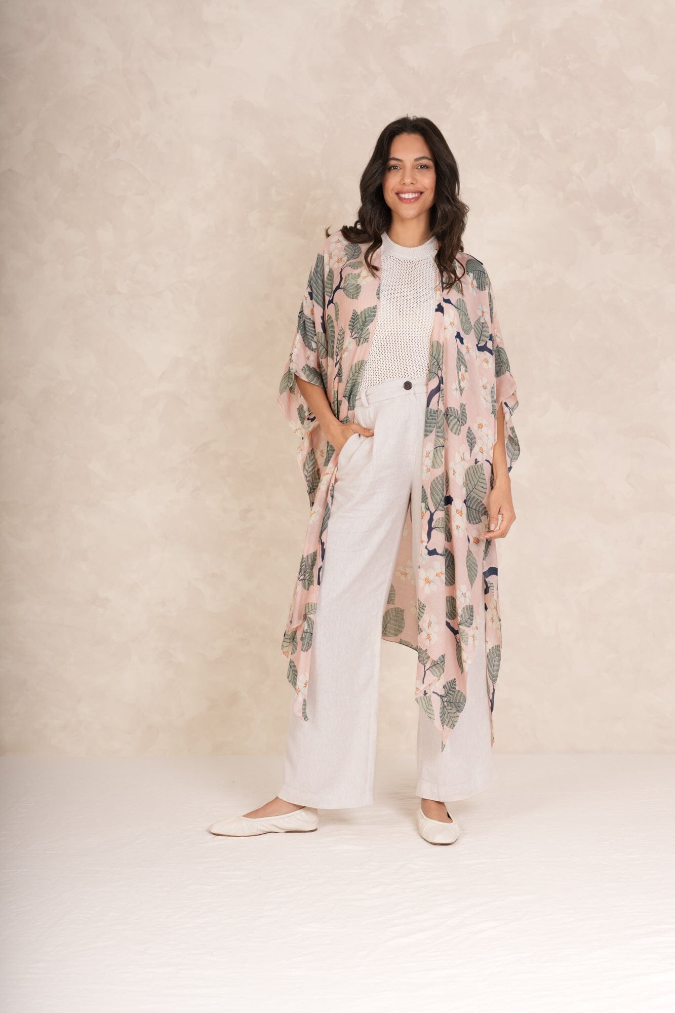 Throwover | Tree Blossom | Pink Casual Kimonos One Hundred Stars 