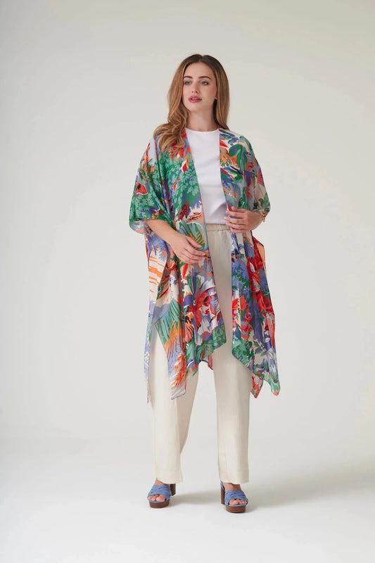Throwover | Tropicana | Blue Casual Kimonos One Hundred Stars 