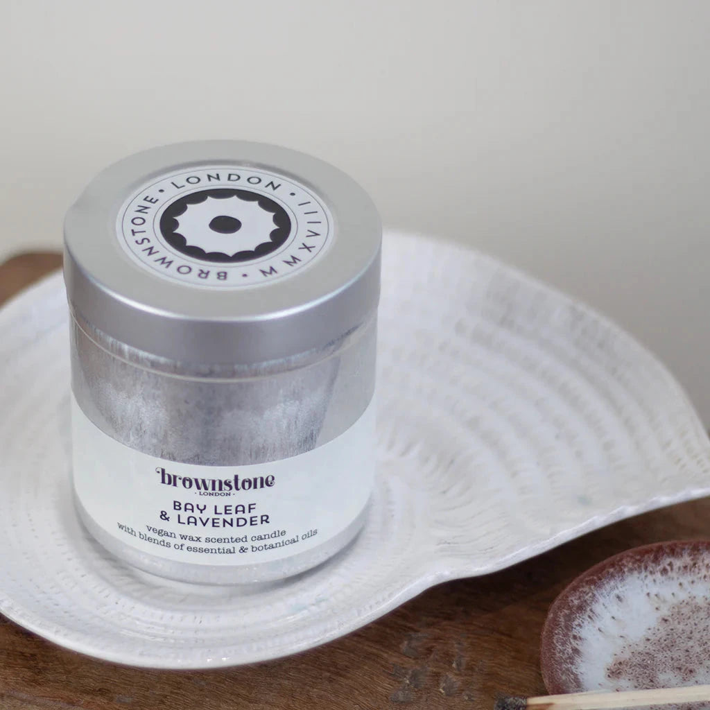 Tin Candle | Bay Leaf & Lavender Candle Brownstone London 