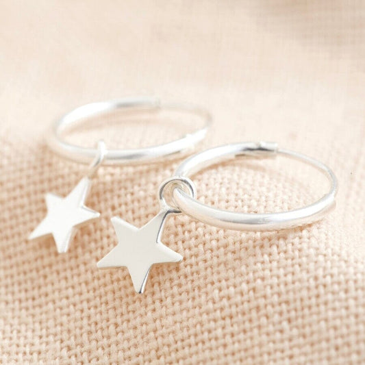 Tiny Star Hoops | Sterling Silver Earrings Lisa Angel 