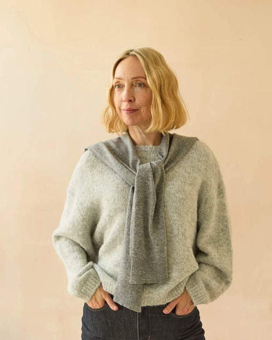 Tori Shrug | Grey Scarves Chalk 