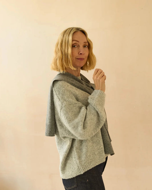 Tori Shrug | Grey Scarves Chalk 