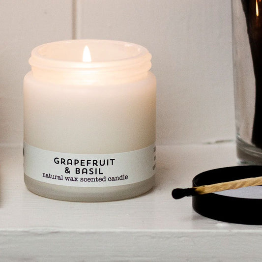 Travel Candle | Grapefruit & Basil Candle Brownstone London 