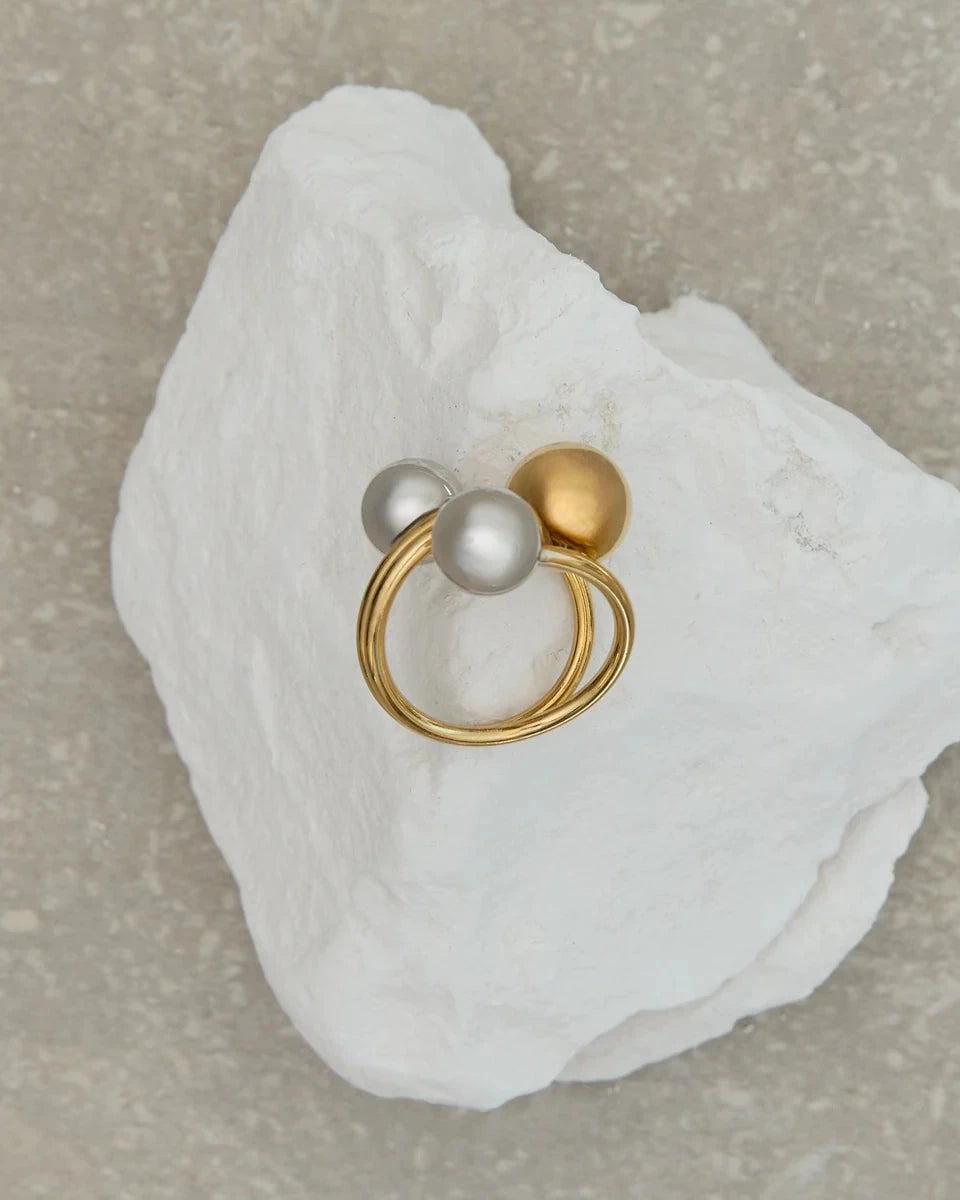 Triple Ball Ring | Gold/Silver Ring Chalk 