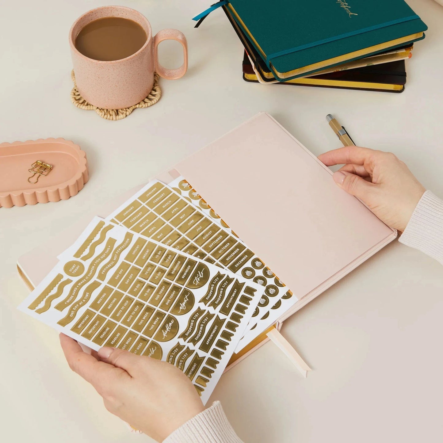 Undated Weekly Planner | Blush Stationery Blush and Gold 