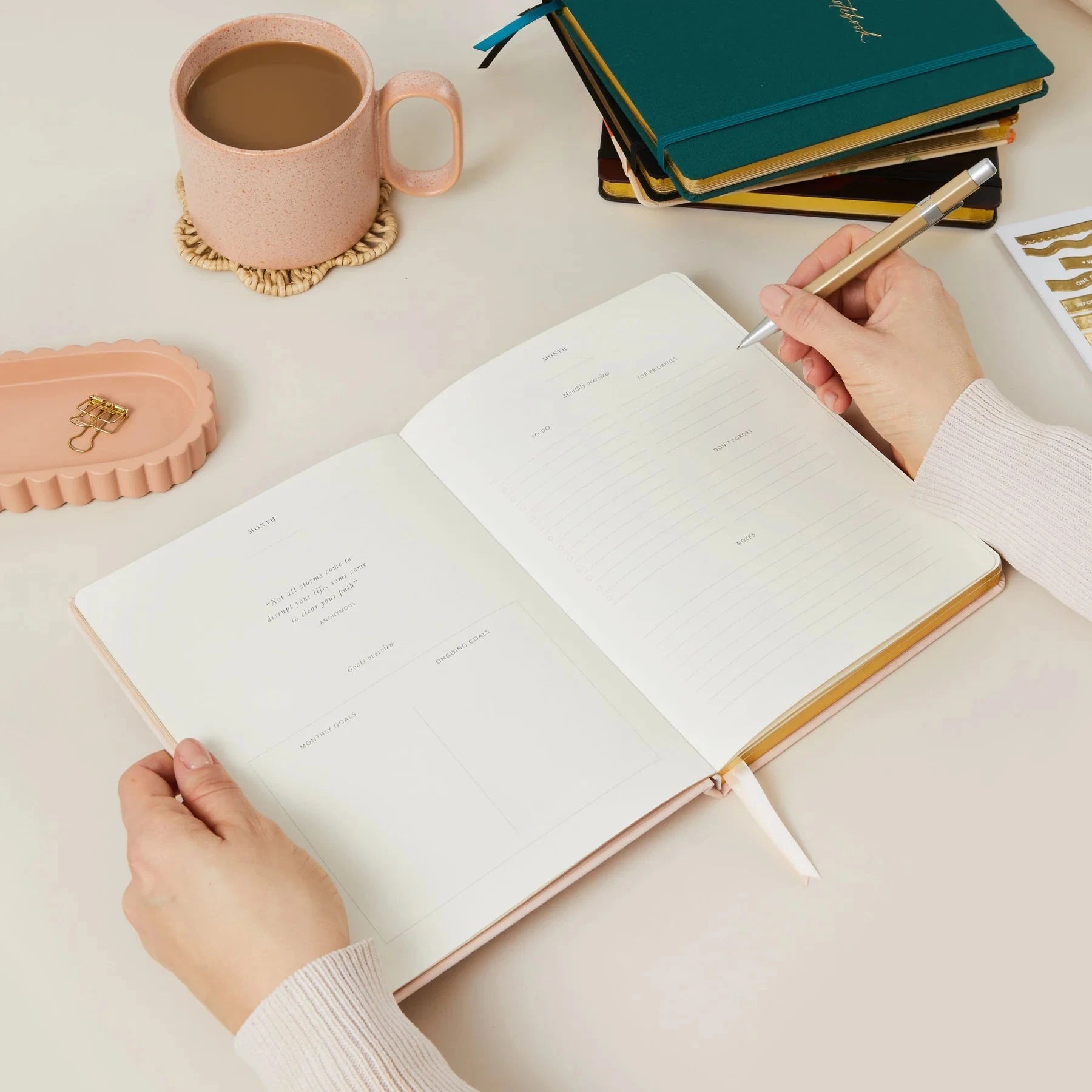 Undated Weekly Planner | Blush Stationery Blush and Gold 