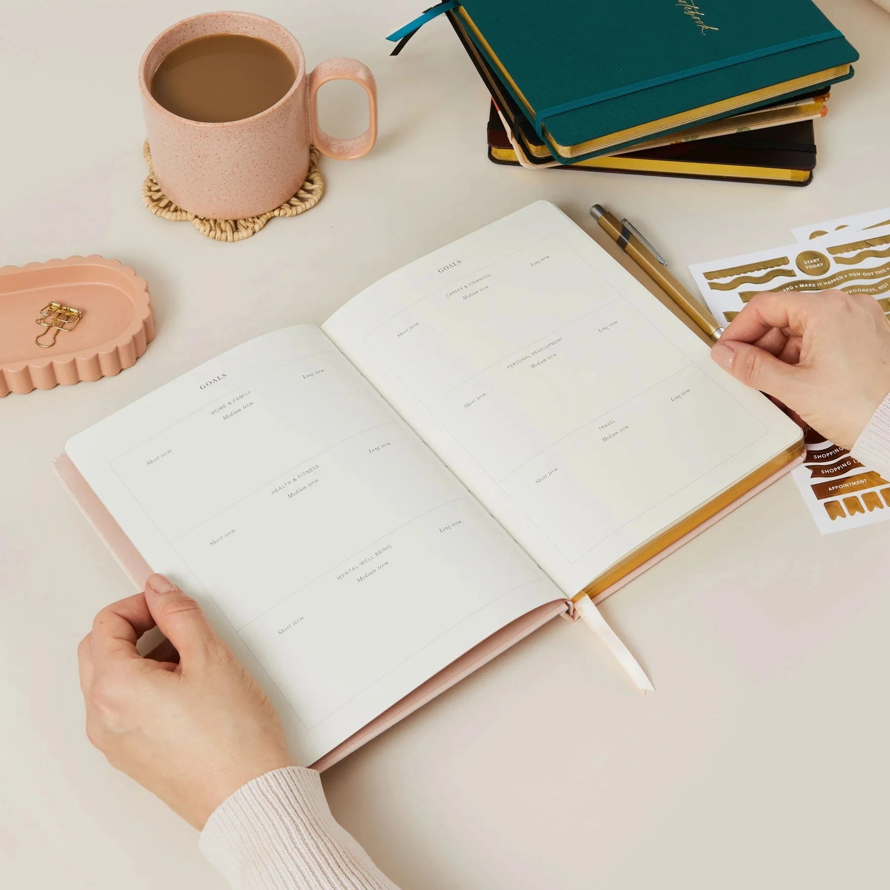 Undated Weekly Planner | Blush Stationery Blush and Gold 
