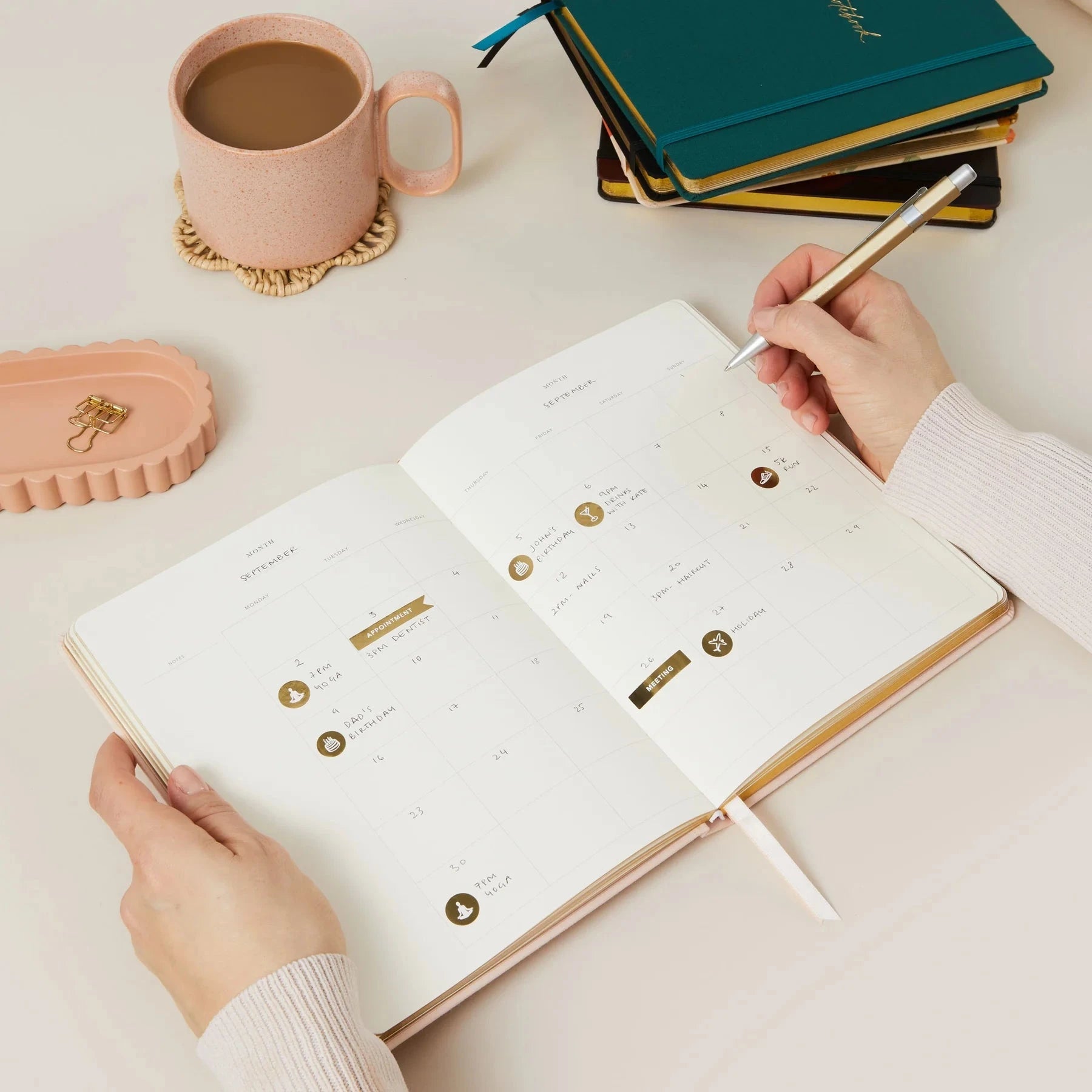 Undated Weekly Planner | Blush Stationery Blush and Gold 