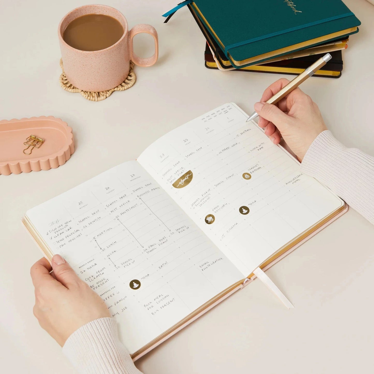 Undated Weekly Planner | Blush Stationery Blush and Gold 