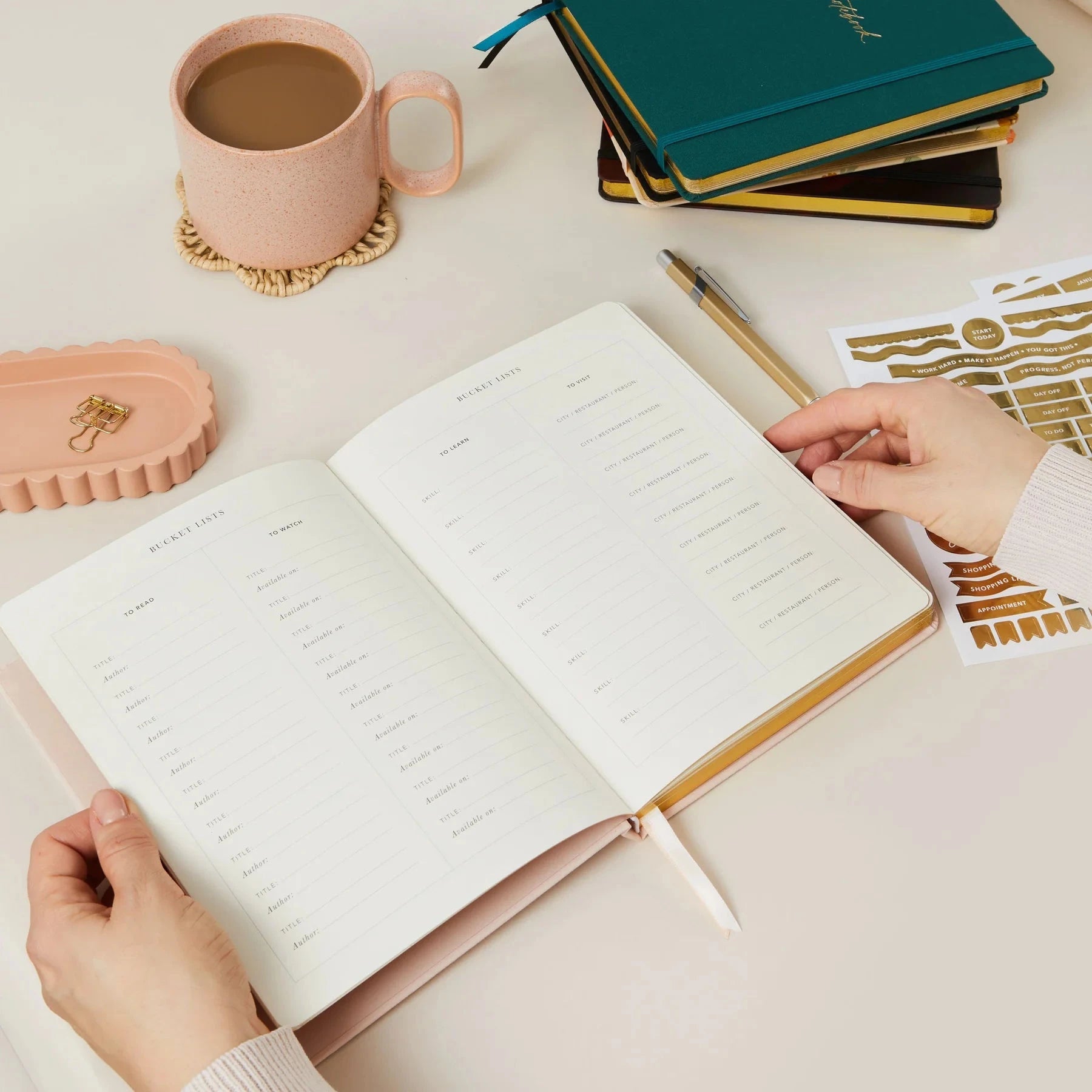 Undated Weekly Planner | Blush Stationery Blush and Gold 