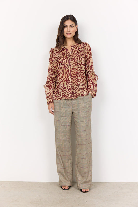 Valborg Blouse | Red Combi Blouse Soya Concept 