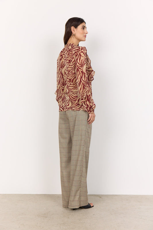 Valborg Blouse | Red Combi Blouse Soya Concept 