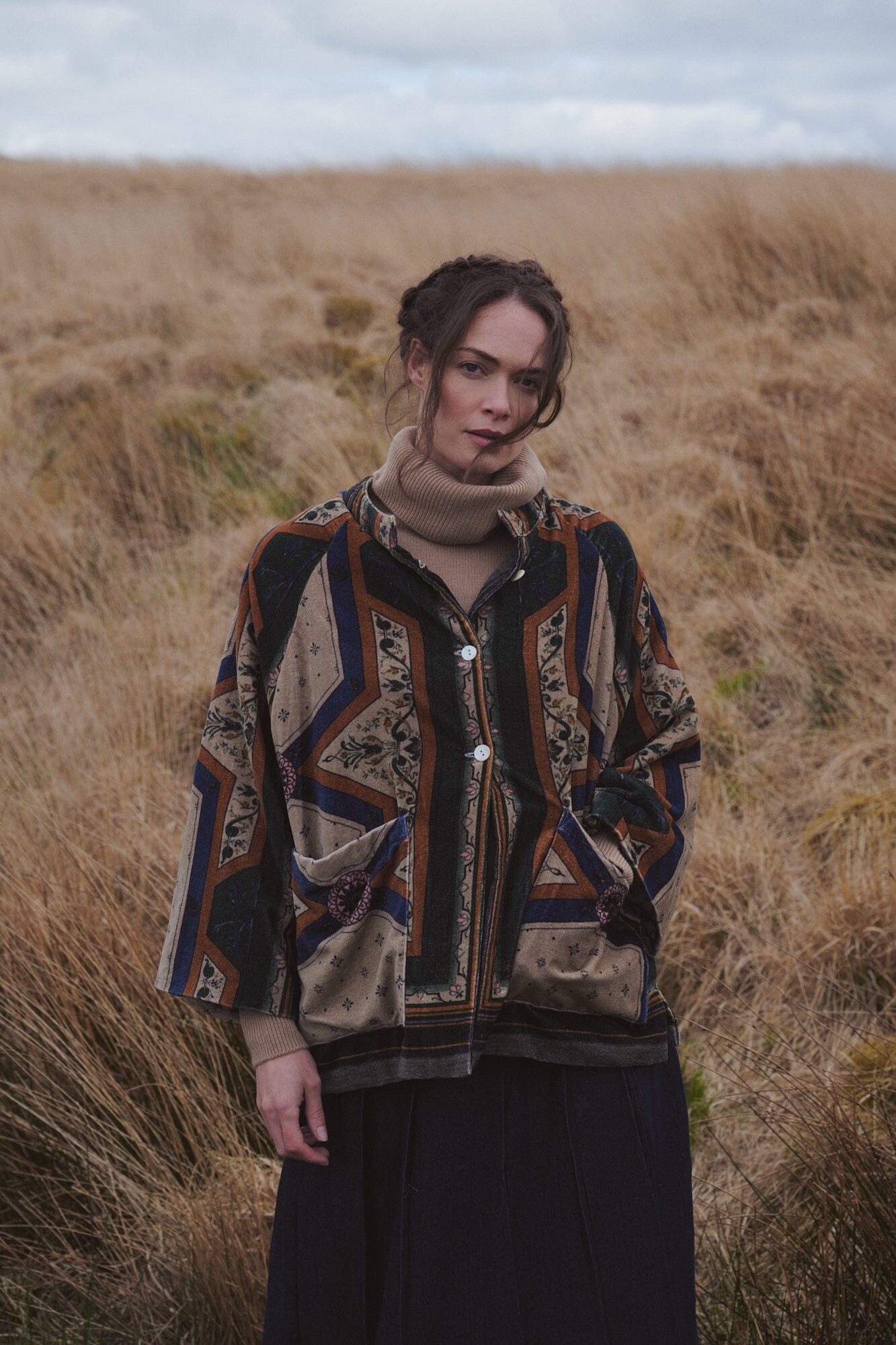 Velvet Jacket | Fleur De Lys | Sand Kimonos One Hundred Stars 