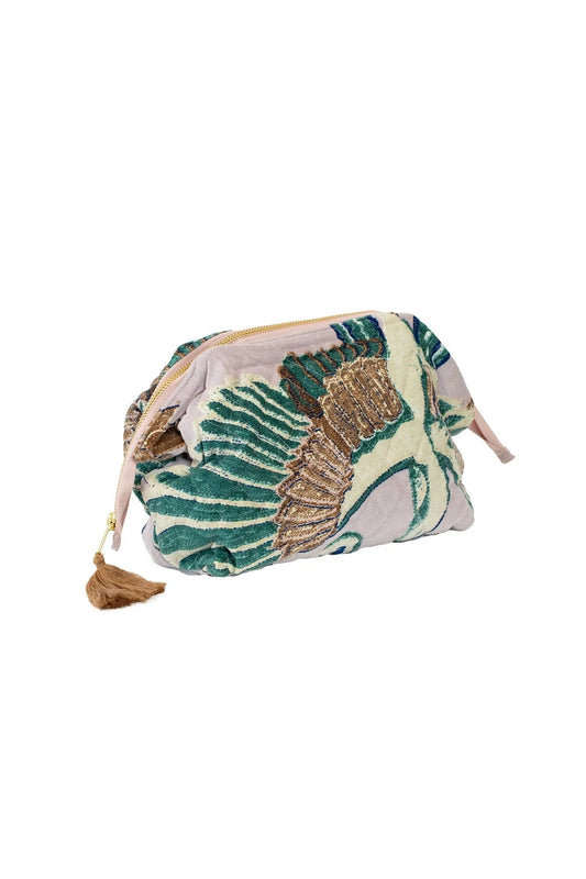 Velvet Pouch | Stork Plaster Pink Make up Bag One Hundred Stars 