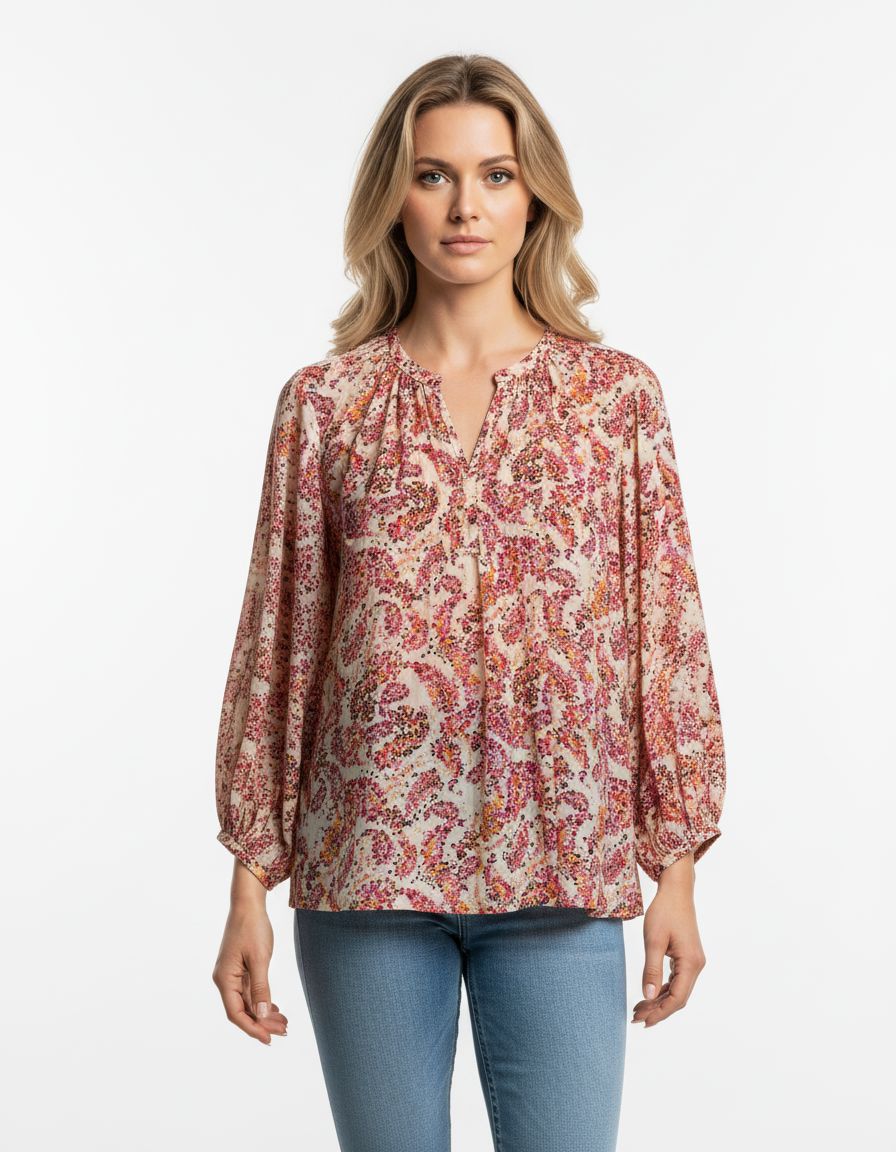 Vezia Blouse | Peach Blouse Grace and Mila 