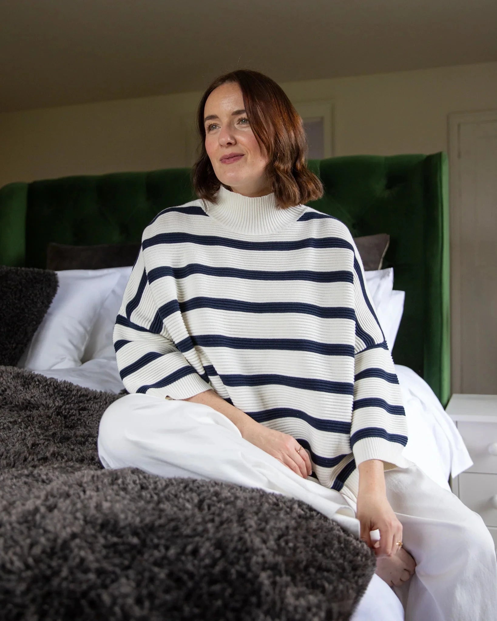 Vicki Jumper | Navy/White Shirts & Tops Chalk 
