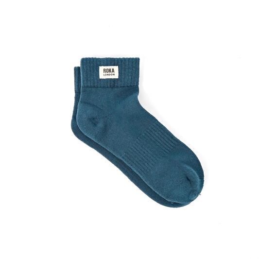 Wembley Cotton Socks | Lagoon Blue Socks Roka 