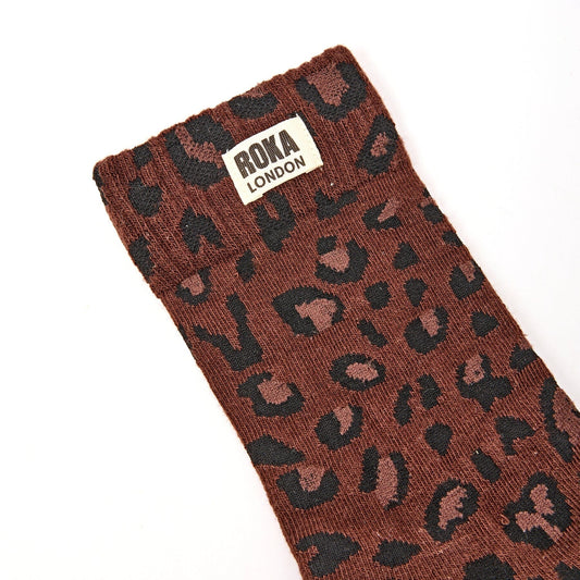 Wimbledon Crew Socks | Mini Leopard Socks Roka 