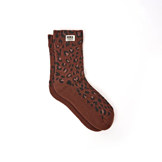 Wimbledon Crew Socks | Mini Leopard Socks Roka 