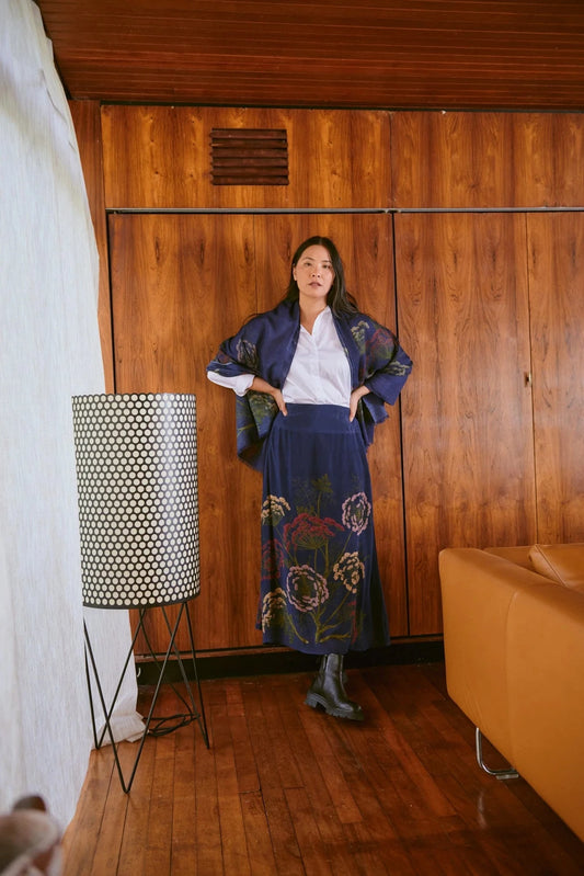 Wool Kimono | Parsley Seed | Navy Kimonos One Hundred Stars 