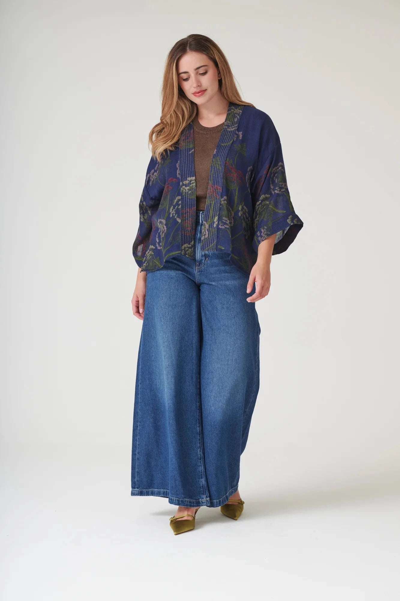 Wool Kimono | Parsley Seed | Navy Kimonos One Hundred Stars 