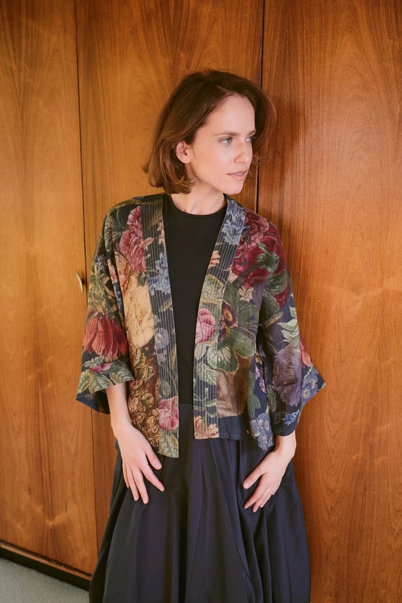 Wool Kimono | Primula | Black Kimonos One Hundred Stars 