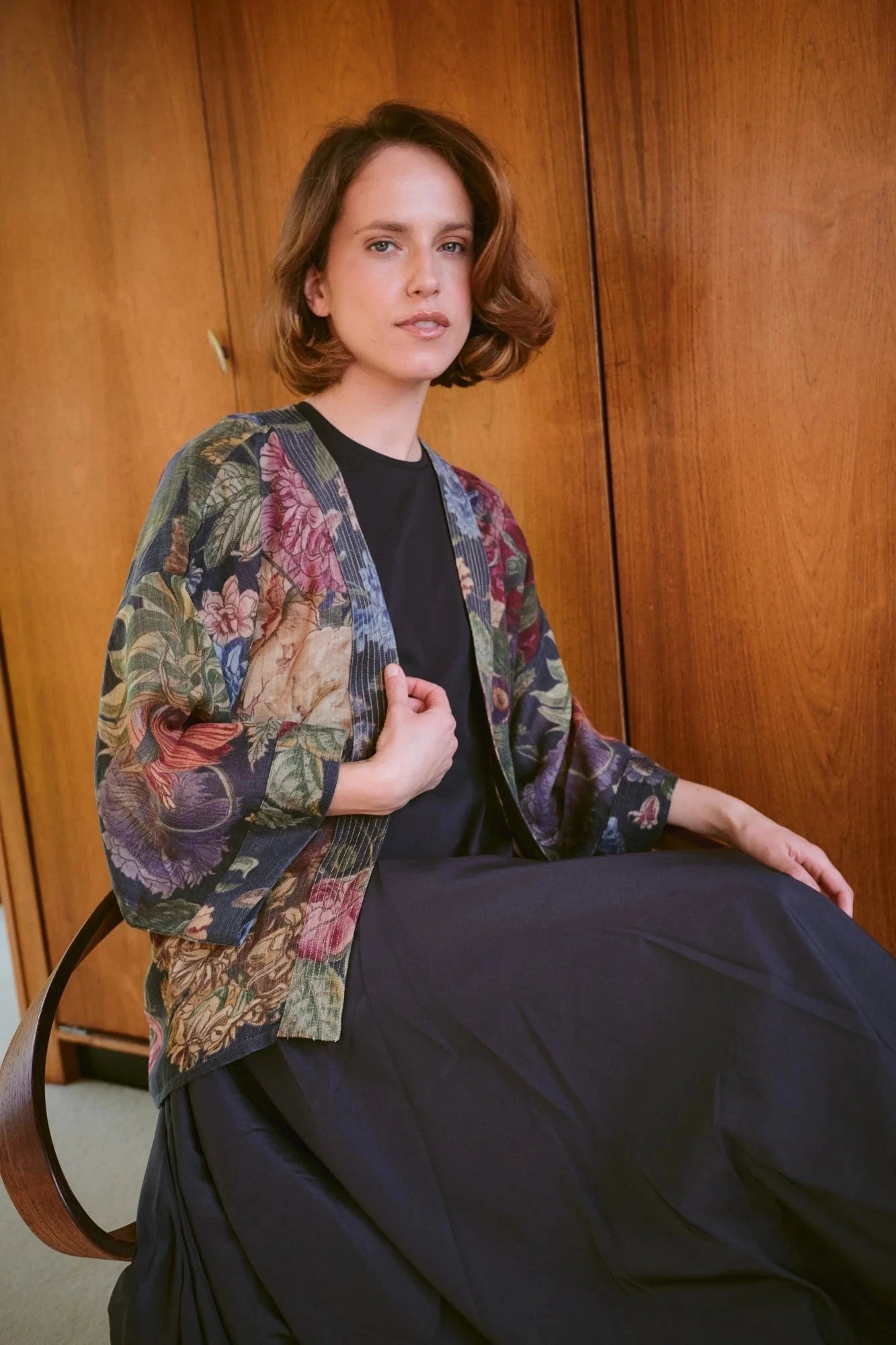 Wool Kimono | Primula | Black Kimonos One Hundred Stars 