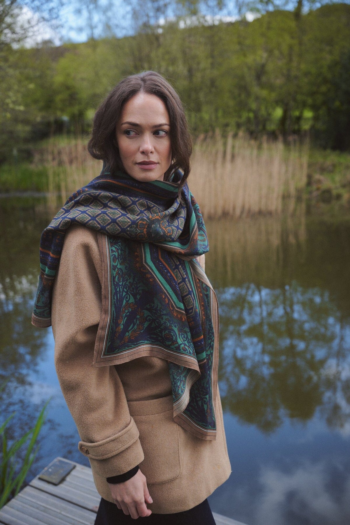 Wool Scarf | Amulet | Emerald Scarves One Hundred Stars 
