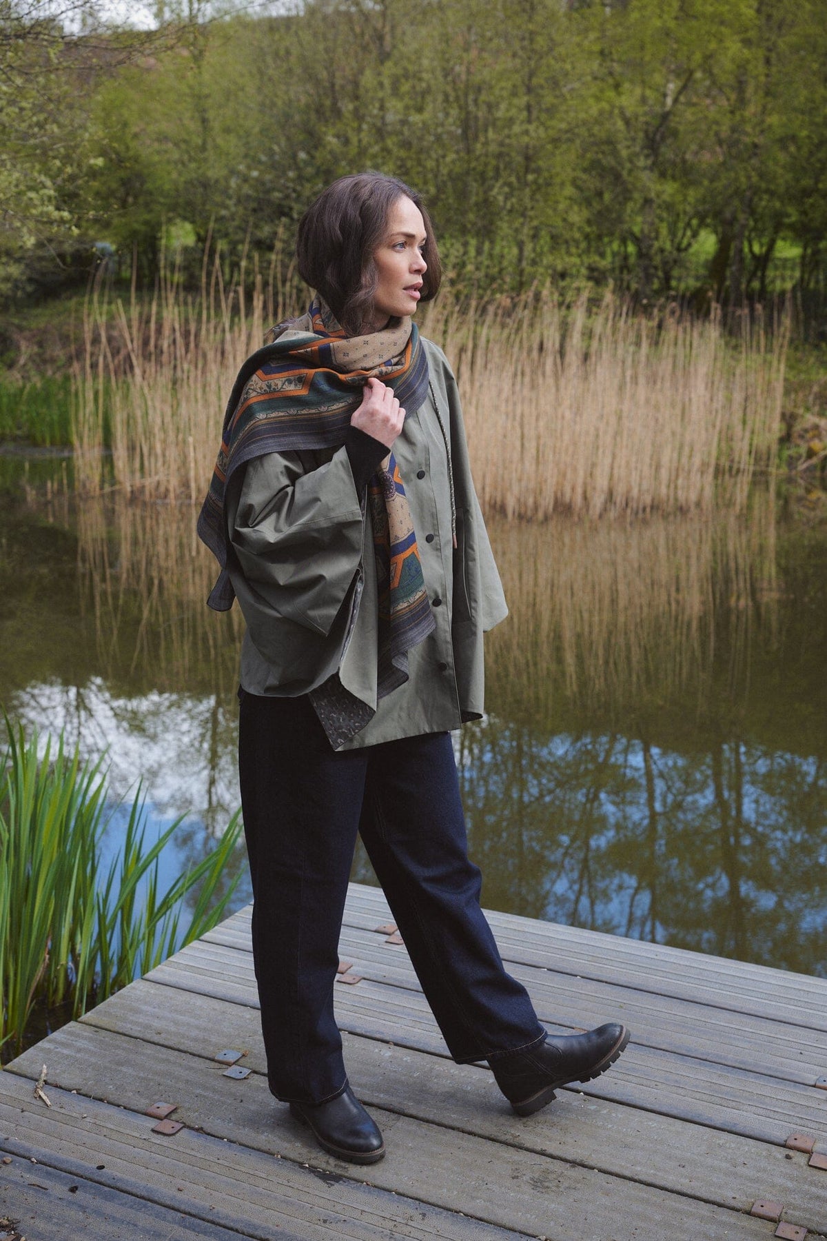 Wool Scarf | Fleur De Lys | Sand Scarves One Hundred Stars 