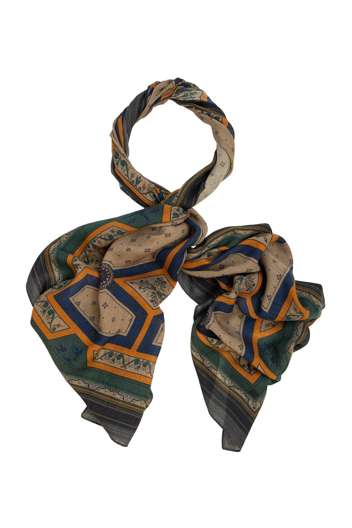Wool Scarf | Fleur De Lys | Sand Scarves One Hundred Stars 