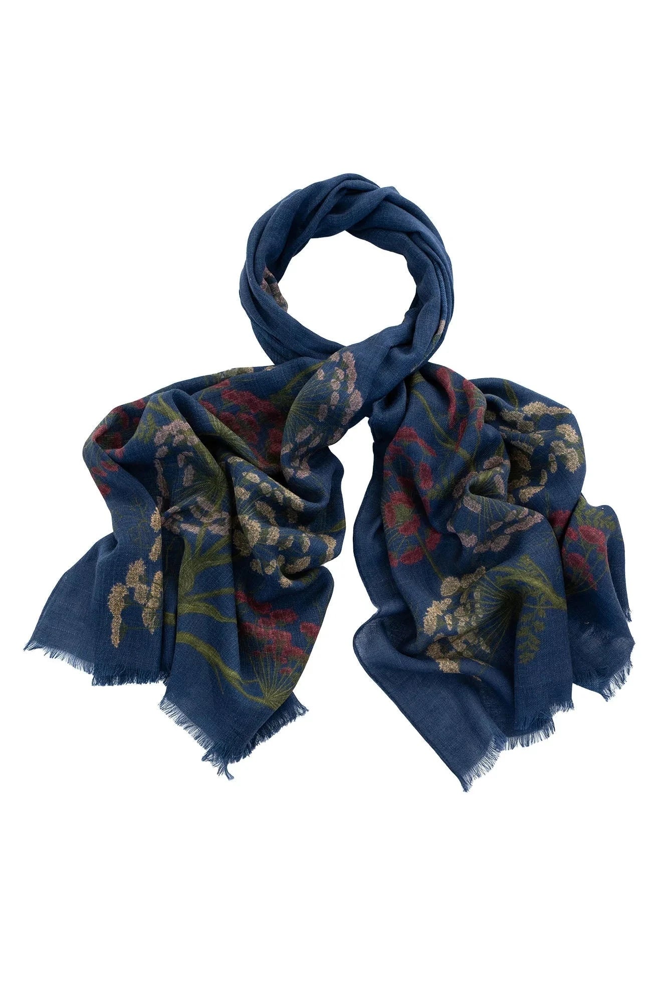 Wool Scarf | Parsley Seed | Navy Scarves One Hundred Stars 
