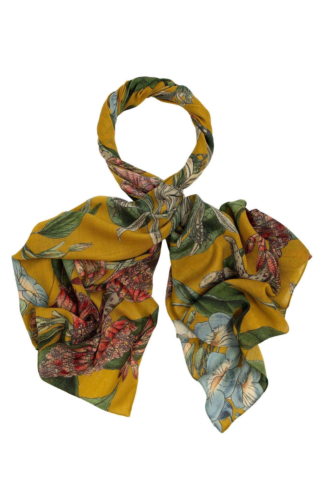 Wool Scarf | Rhodoleia | Gold Scarves One Hundred Stars 