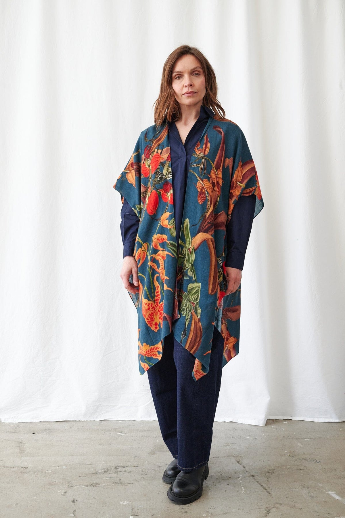 Wool Throwover | Orchid | Teal Kimonos One Hundred Stars 