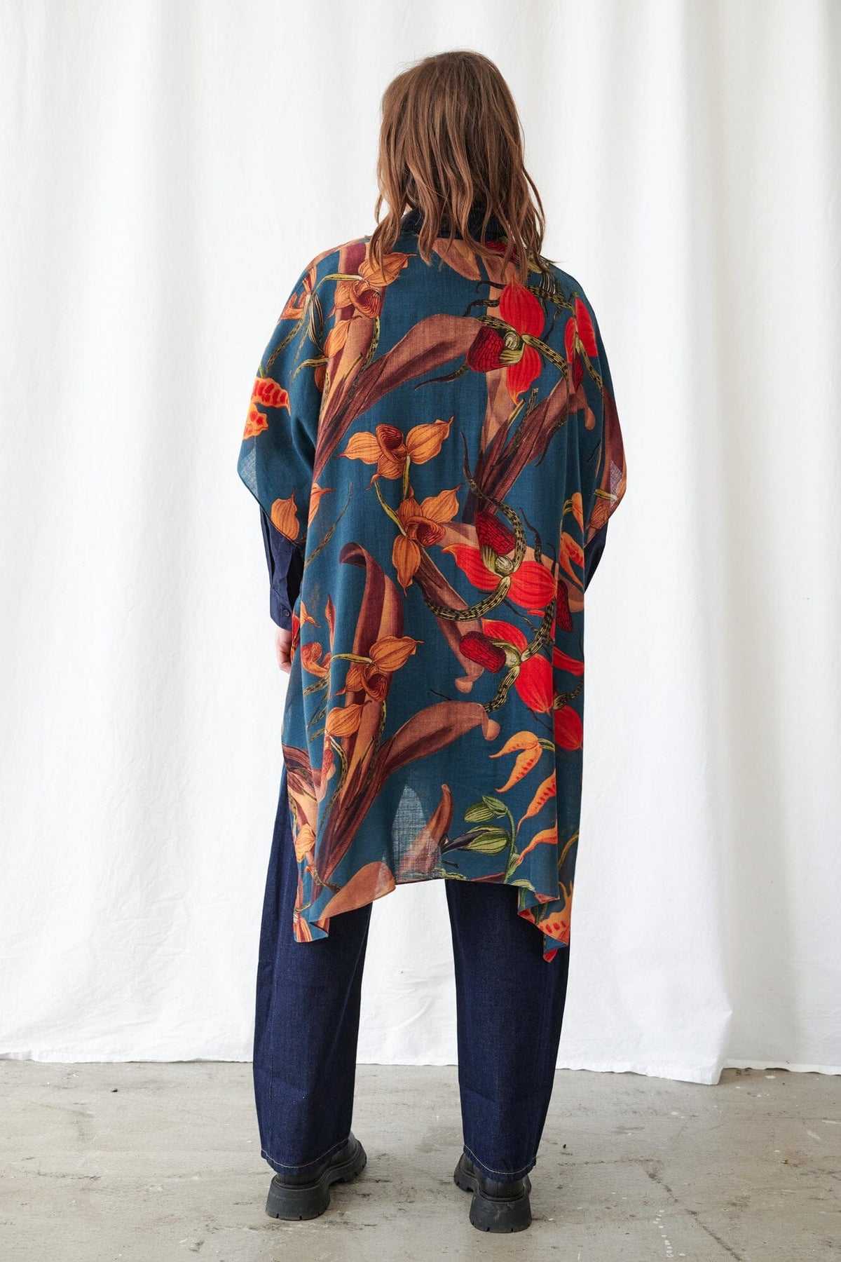 Wool Throwover | Orchid | Teal Kimonos One Hundred Stars 