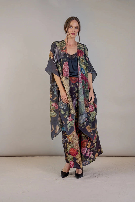 Wool Throwover | Primula | Black Kimonos One Hundred Stars 