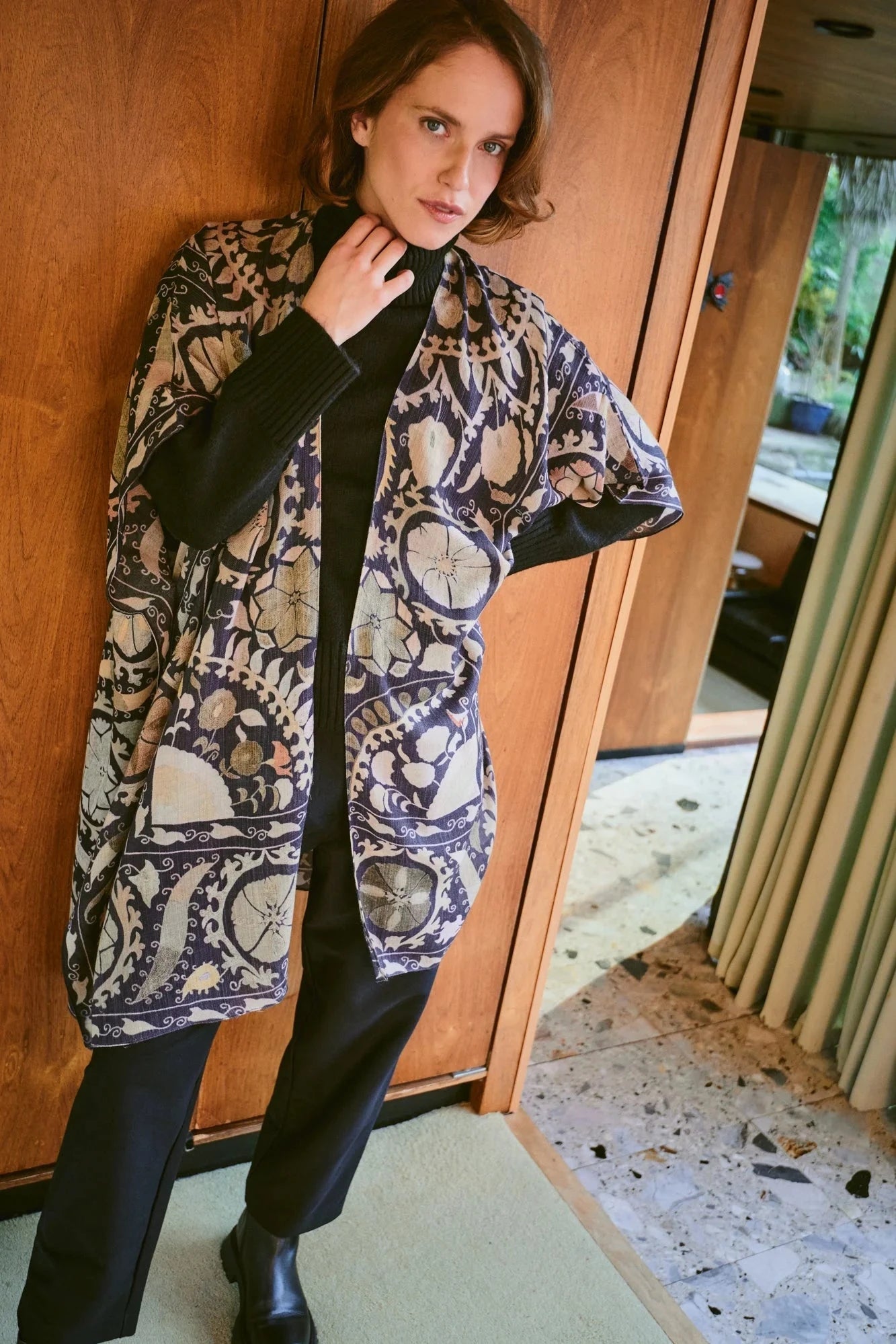 Wool Throwover | Susani | Charcoal Kimonos One Hundred Stars 