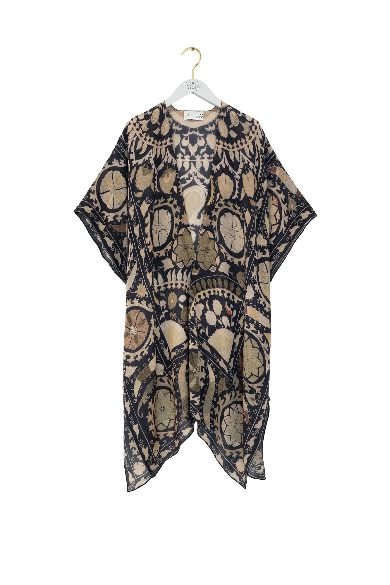 Wool Throwover | Susani | Charcoal Kimonos One Hundred Stars 