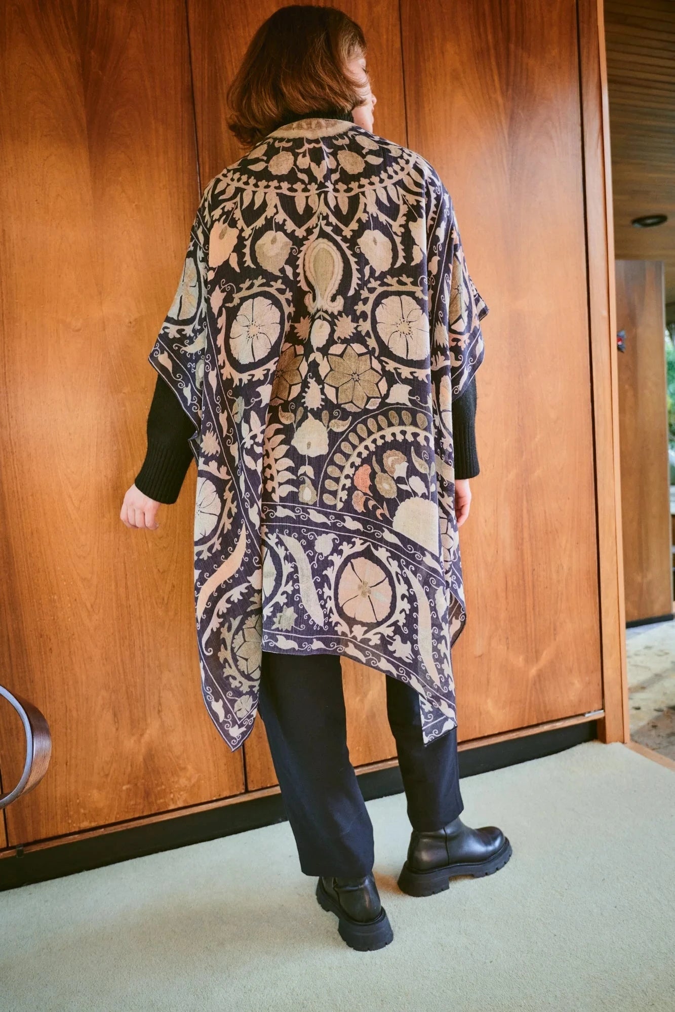 Wool Throwover | Susani | Charcoal Kimonos One Hundred Stars 