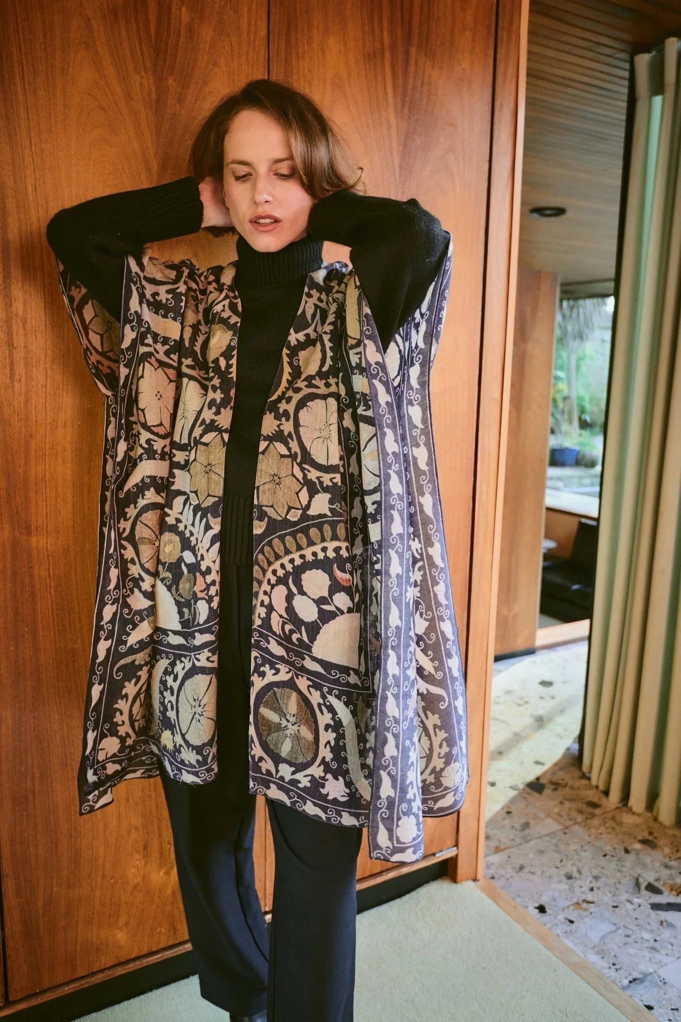 Wool Throwover | Susani | Charcoal Kimonos One Hundred Stars 