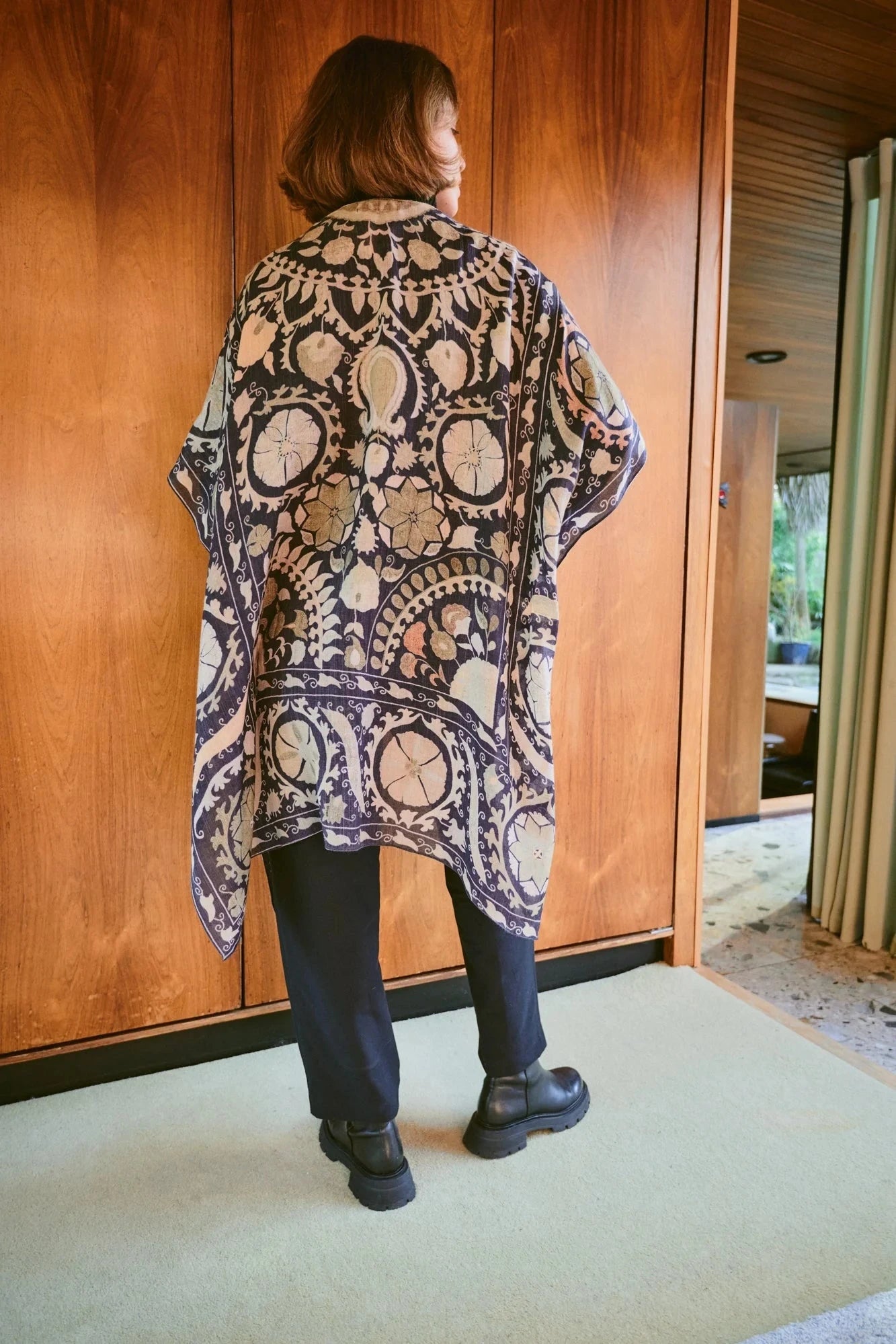 Wool Throwover | Susani | Charcoal Kimonos One Hundred Stars 