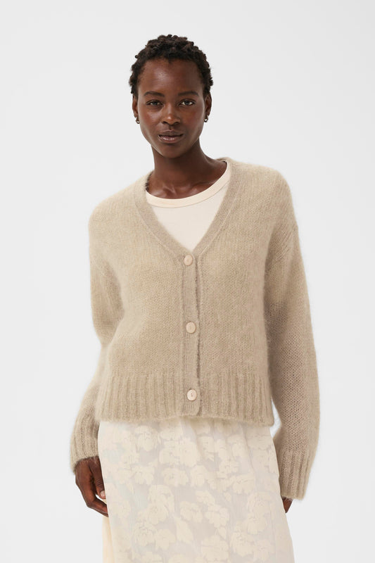Zendaya Cardigan | Light Camel Melange Knitwear Part Two 