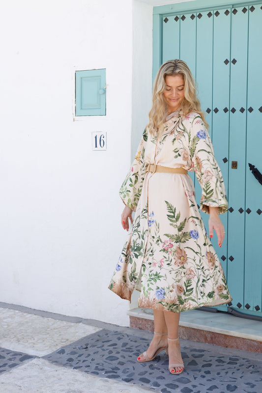 Zennia Flower Dress | Champagne Dresses Black Colour 