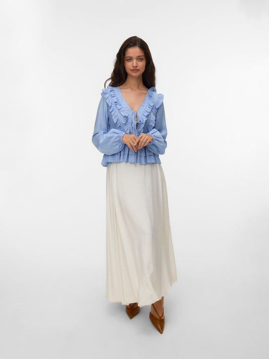 Zoey Flounce Top | Brunnera Blue Blouse Vero Moda 