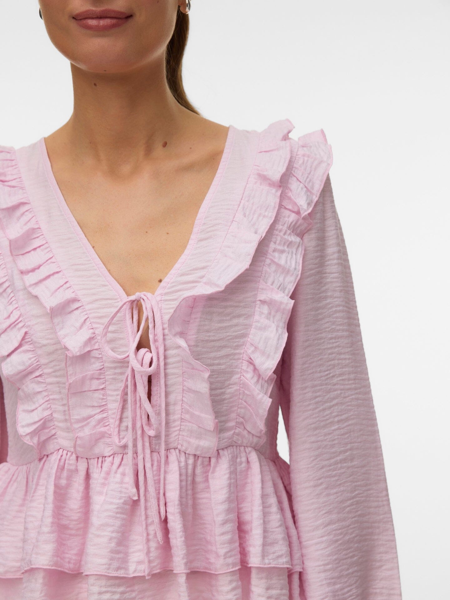Zoey Flounce Top | Pink A Boo Blouse Vero Moda 