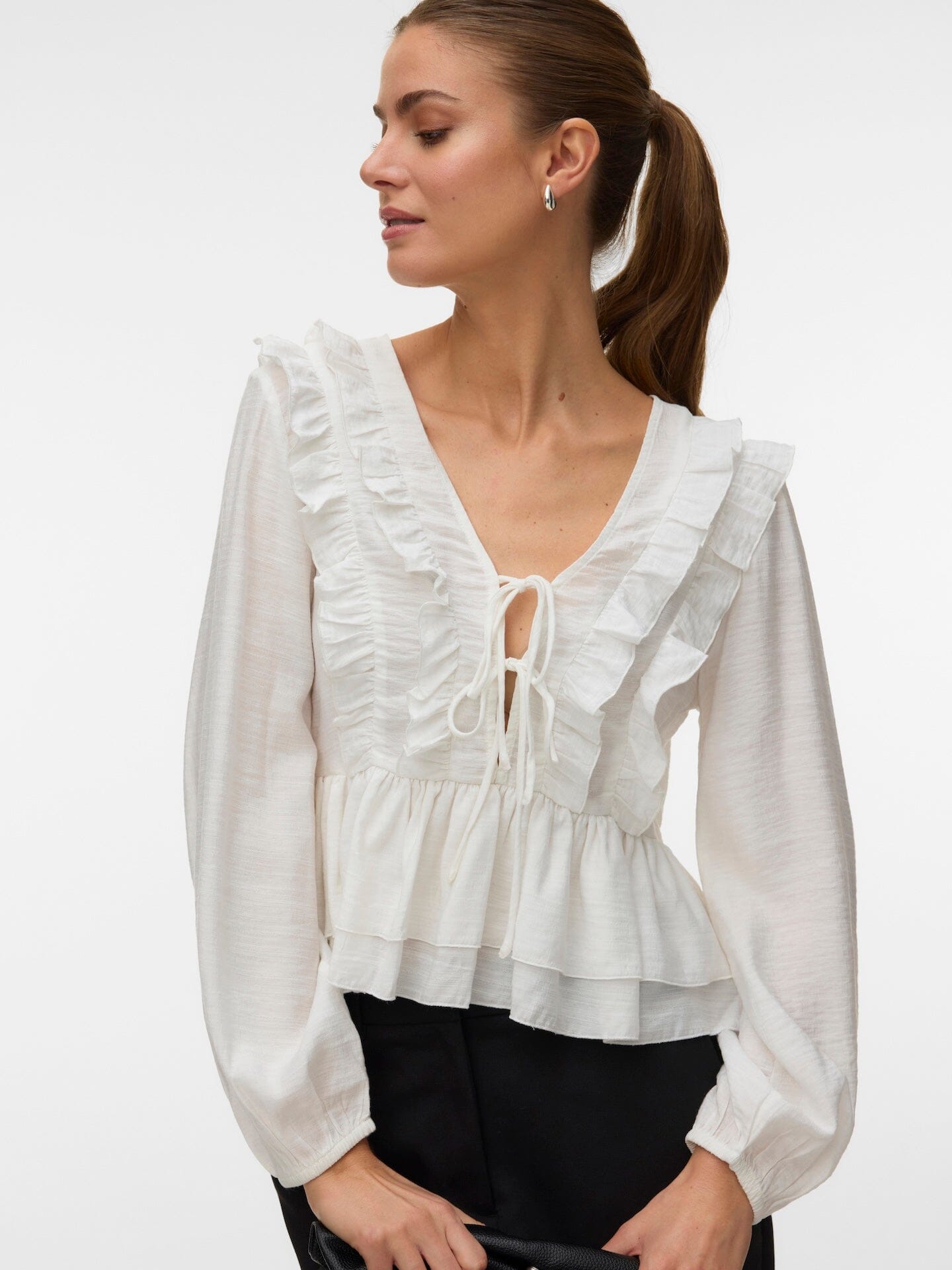 Zoey Flounce Top | Snow White Blouse Vero Moda 
