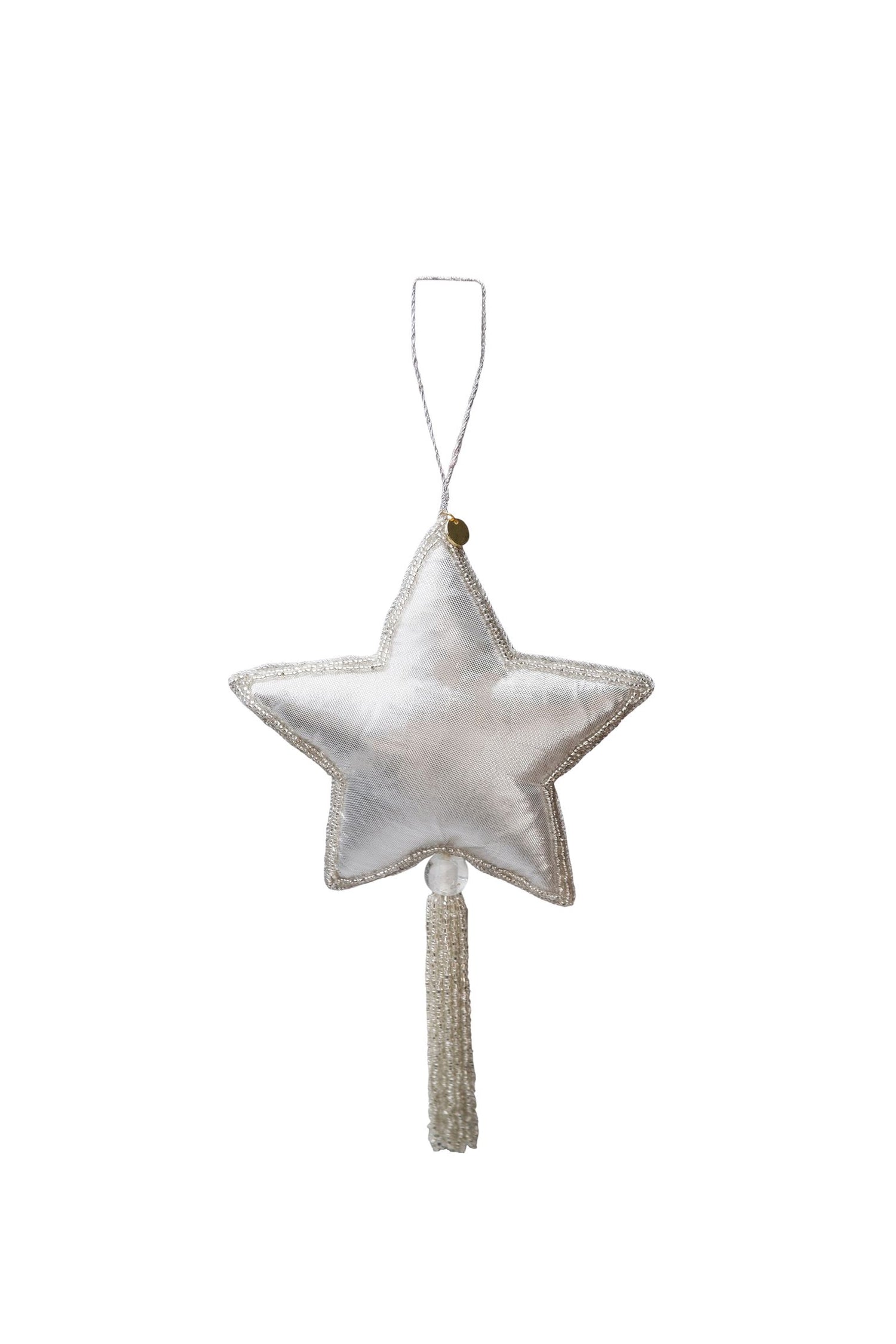 Christmas Ornament | Tassel Star | Silver Christmas decoration Black Colour 