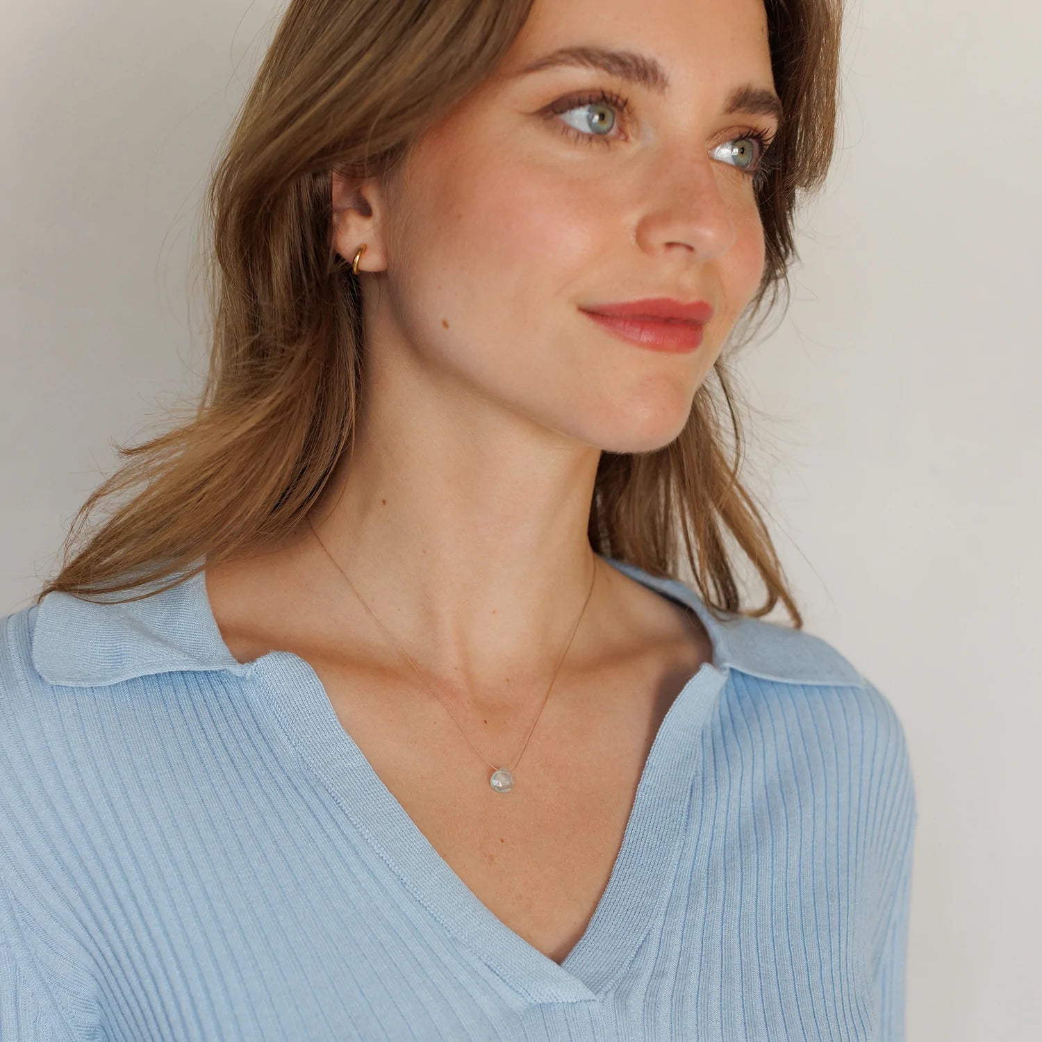 Fine Cord Necklace | Aquamarine Necklaces Wanderlust Life 