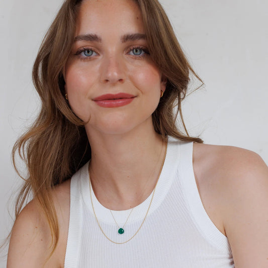 Fine Cord Necklace | Green Onyx Necklaces Wanderlust Life 