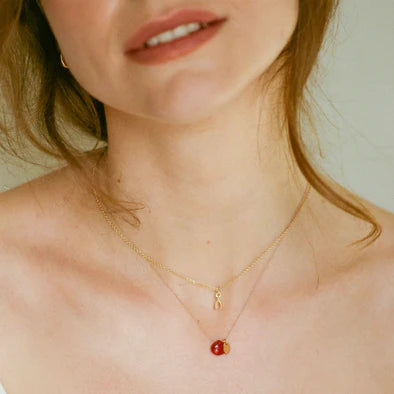 Fine Cord Necklace | July | Ruby Necklaces Wanderlust Life 