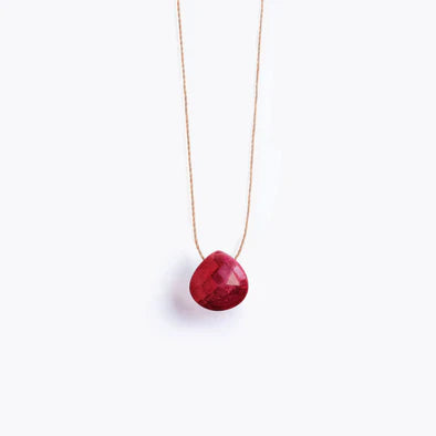 Fine Cord Necklace | July | Ruby Necklaces Wanderlust Life 